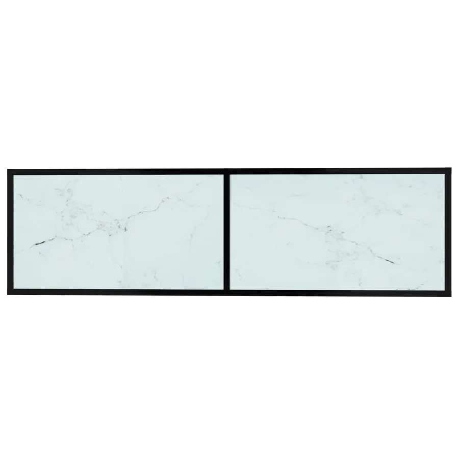 Meuble TV marbre blanc 140x40x40,5 cm verre trempé - 5