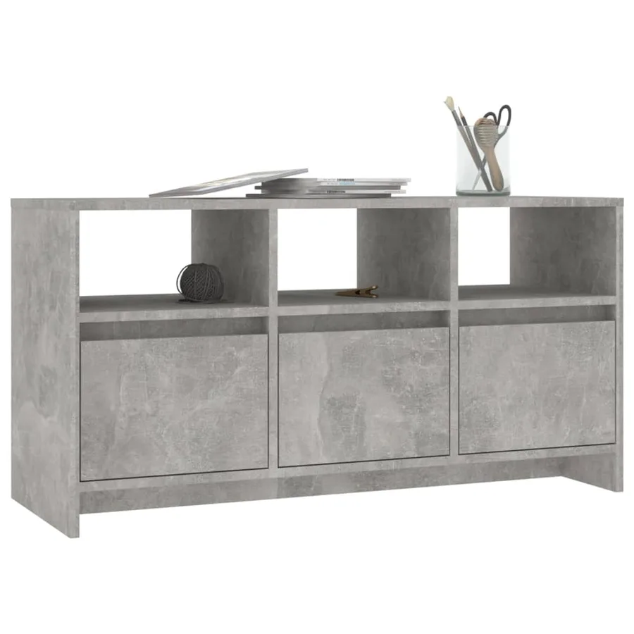 Meuble TV Gris béton 102x37,5x52,5 cm Bois d'ingénierie - 4