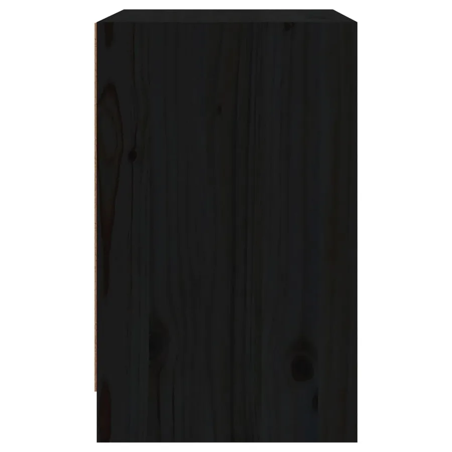 Tables de chevet 2 pcs Noir 40x31x50 cm Bois de pin massif - 9