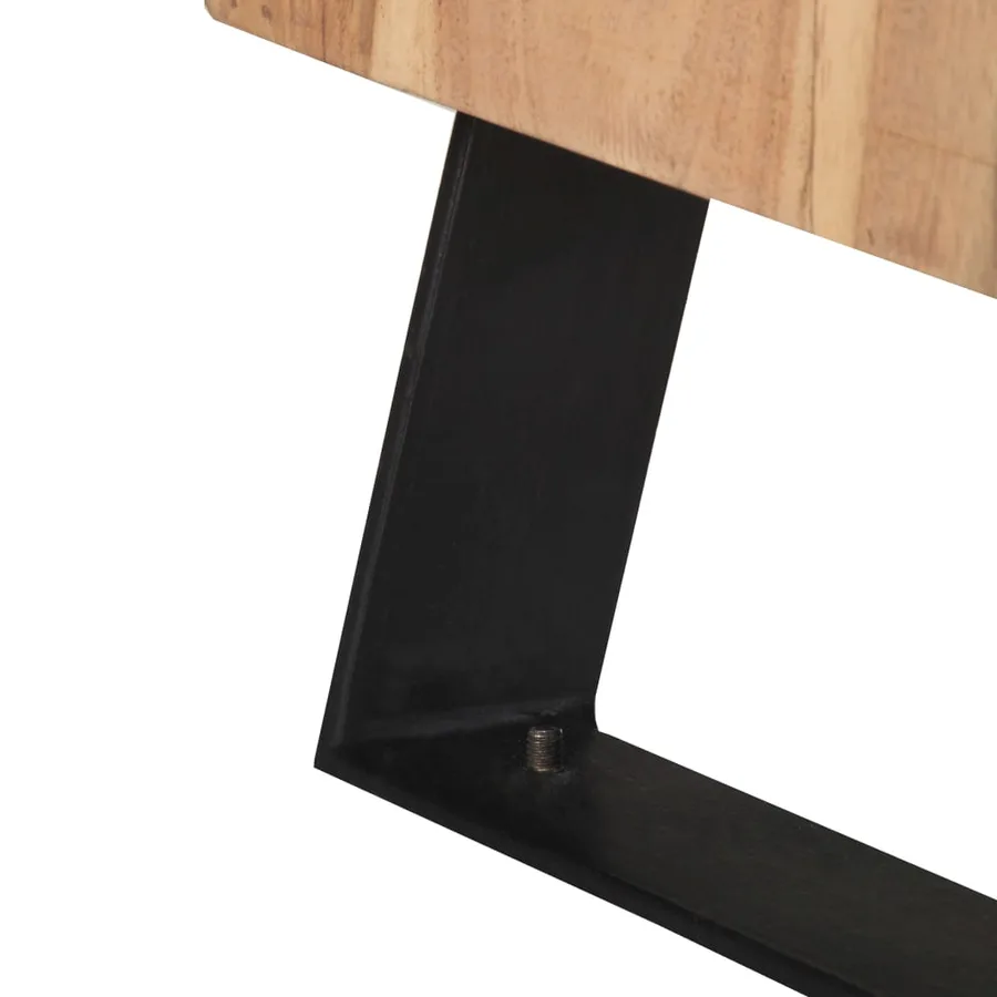 Table de chevet 40x30x50 cm Bois d'acacia avec bord naturel - 6