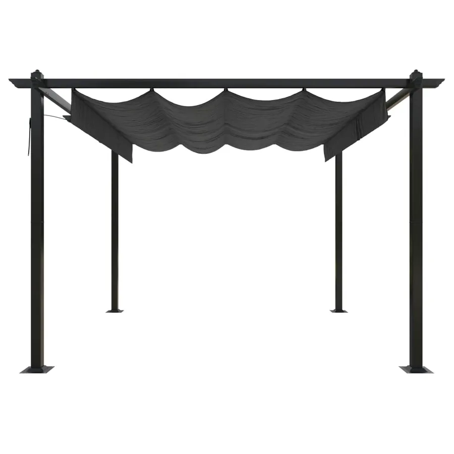 Tonnelle de jardin avec toit rétractable 3x3 m Anthracite - 3