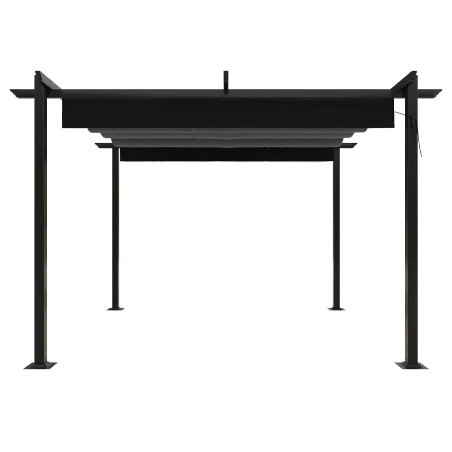 Tonnelle de jardin avec toit rétractable 3x3 m Anthracite - 4