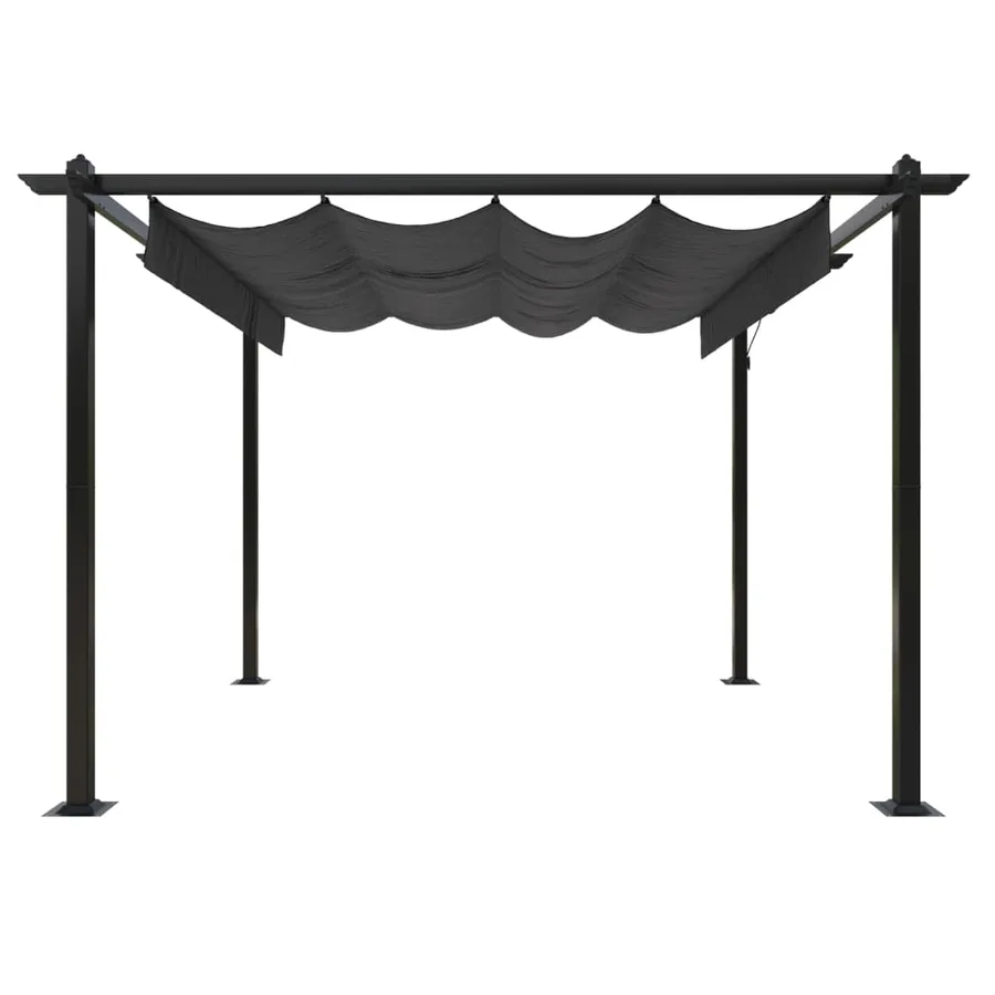 Tonnelle de jardin avec toit rétractable 3x3 m Anthracite - 5