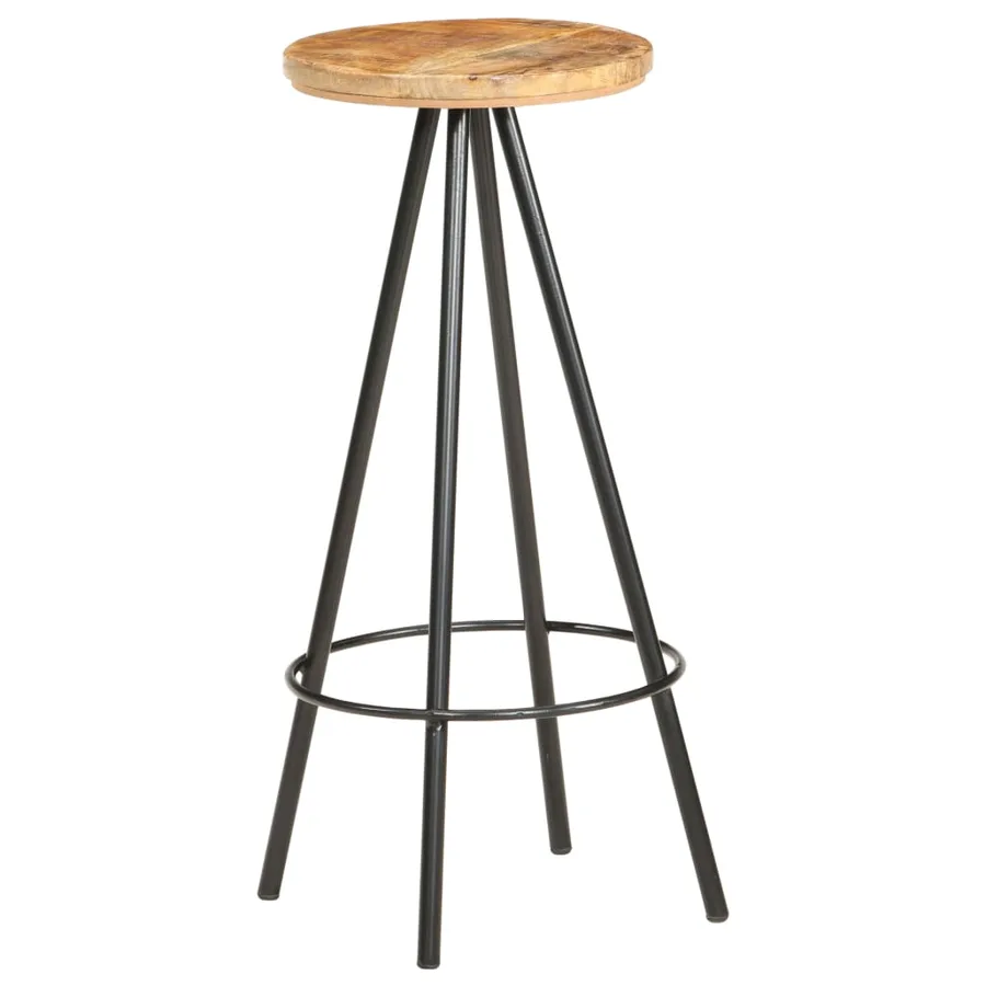 Tabourets de bar lot de 4 bois de manguier brut - 9