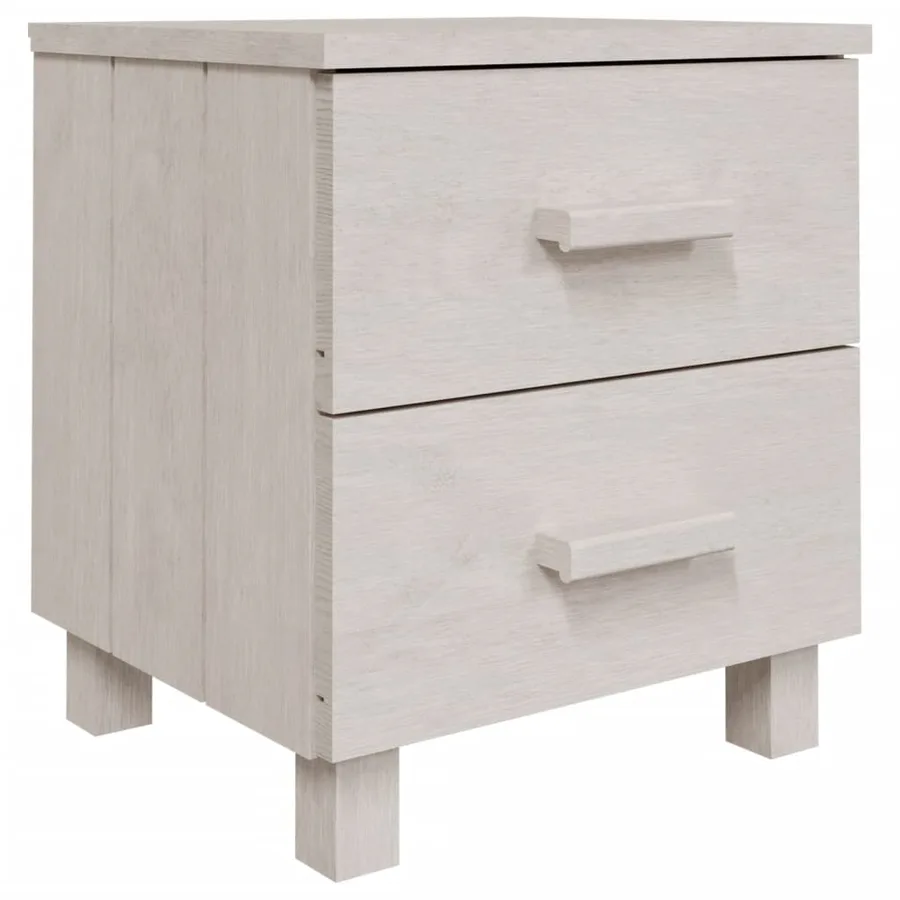 Tables de chevet HAMAR 2 pcs Blanc 40x35x44,5 cm Bois massif - 3