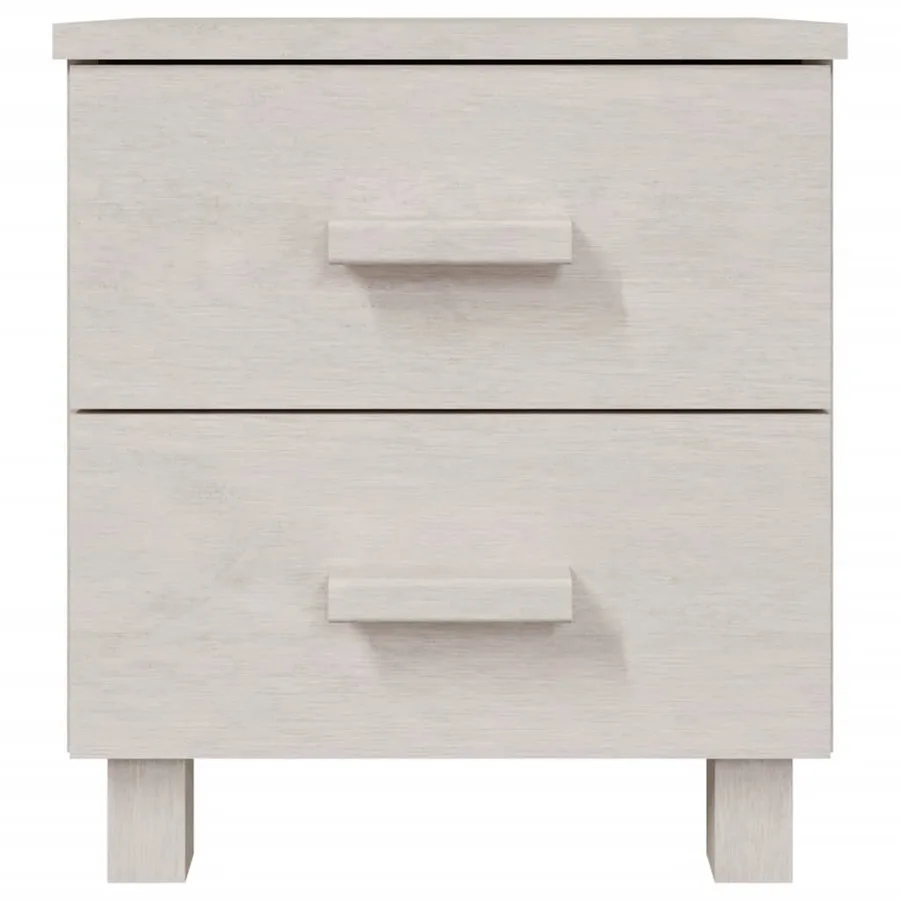 Tables de chevet HAMAR 2 pcs Blanc 40x35x44,5 cm Bois massif - 4