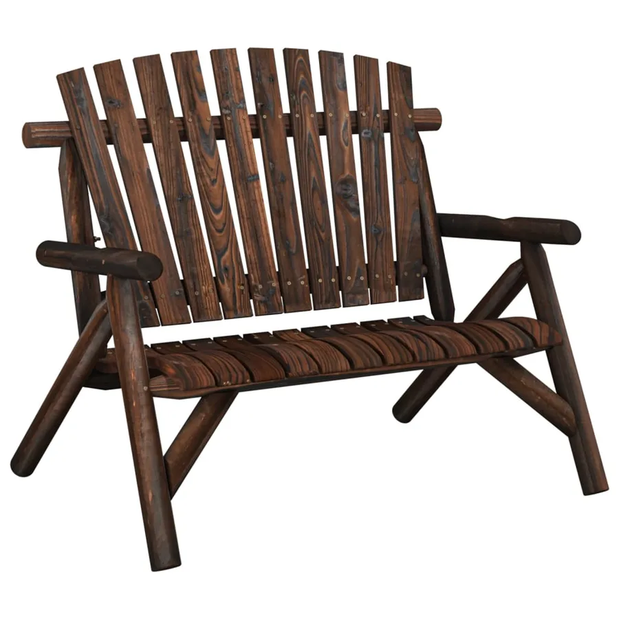 Banc de jardin à 2 places 119x85x98 cm bois massif d'épicéa - 2