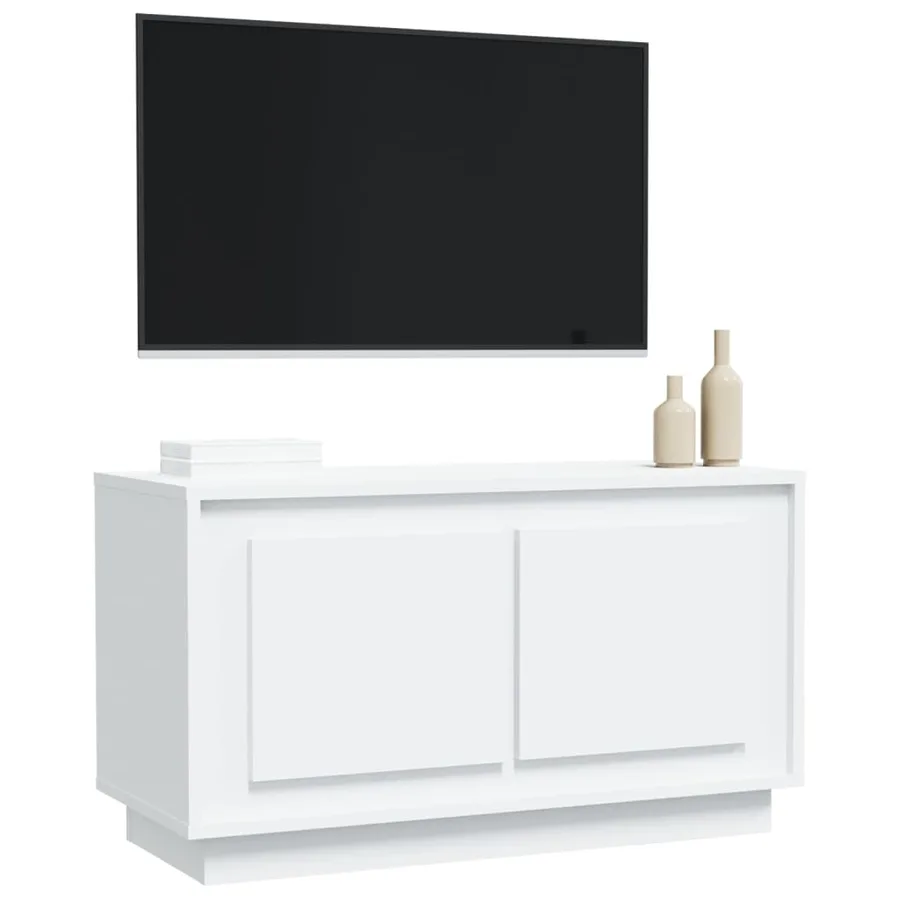 Meuble TV blanc 80x35x45 cm bois d'ingénierie - 4