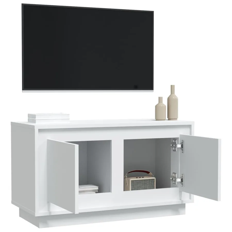 Meuble TV blanc 80x35x45 cm bois d'ingénierie - 5