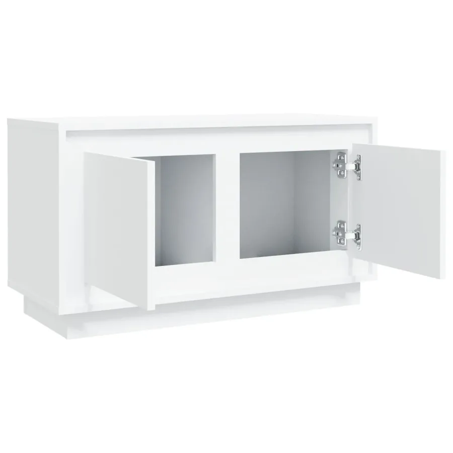 Meuble TV blanc 80x35x45 cm bois d'ingénierie - 7