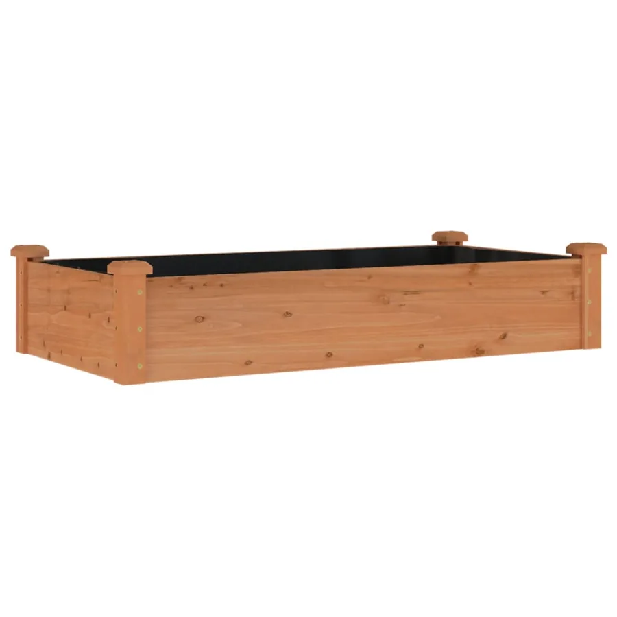Lit surélevé de jardin doublure 120x60x25 cm bois massif sapin - 2