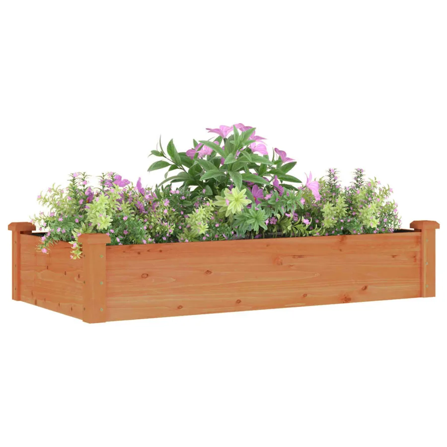 Lit surélevé de jardin doublure 120x60x25 cm bois massif sapin - 3