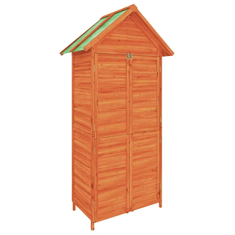 Abri à outils de jardin marron 89x52,5x175 cm bois massif pin - 2