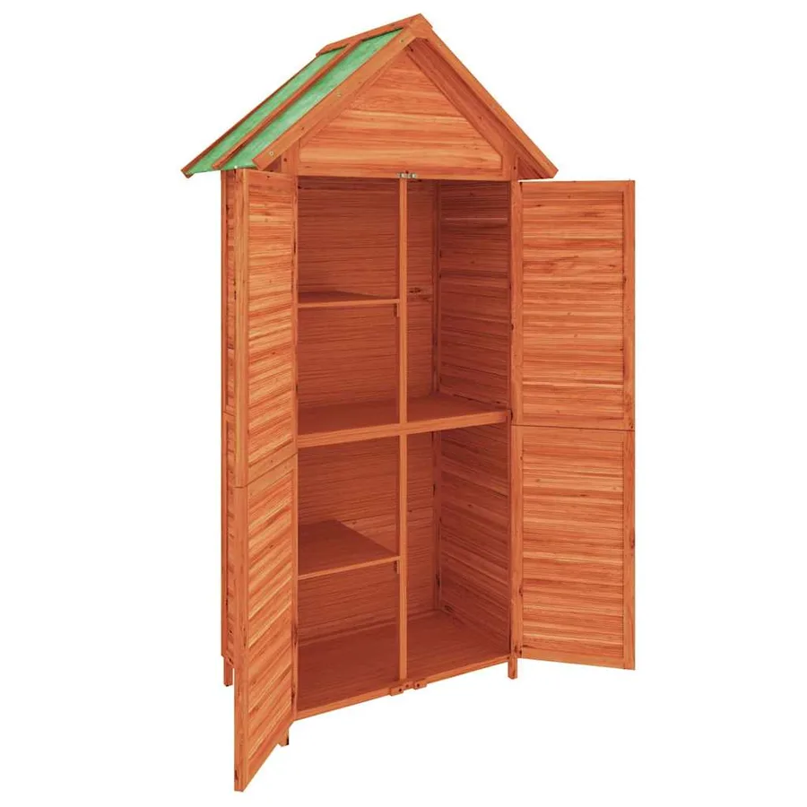 Abri à outils de jardin marron 89x52,5x175 cm bois massif pin - 4