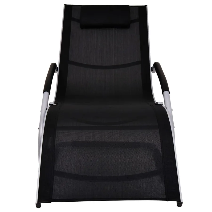 Chaise longue avec oreiller Aluminium et textilène Crème - 10