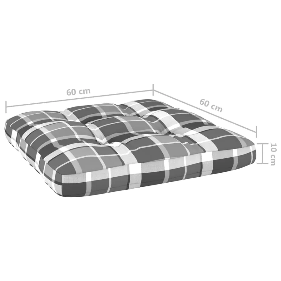 Chaise de jardin et coussins carreaux gris Bois de pin imprégné - 6