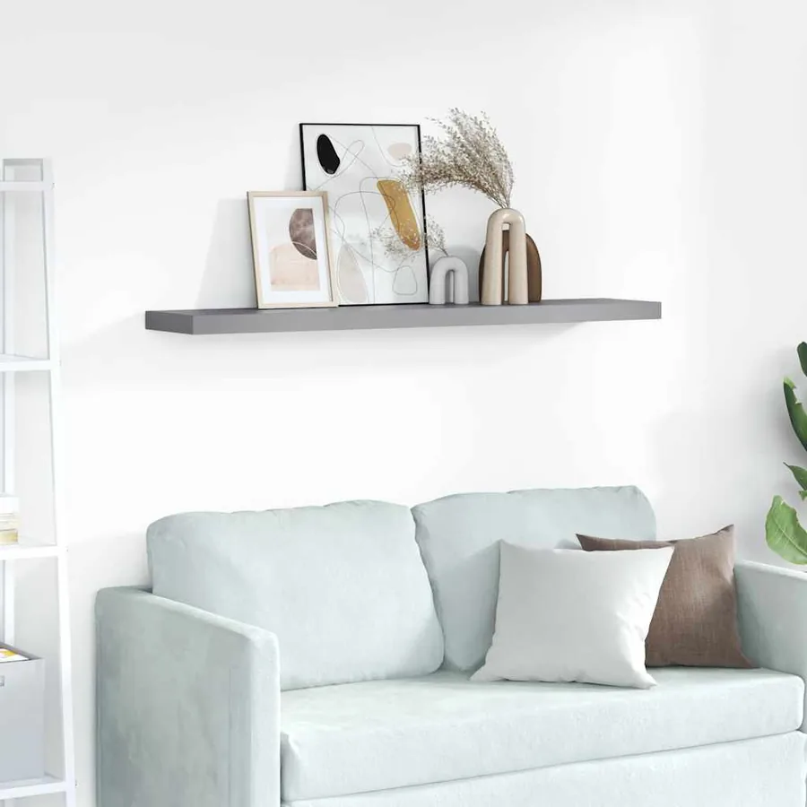 Étagère murale flottante gris 120x23,5x3,8 cm MDF
