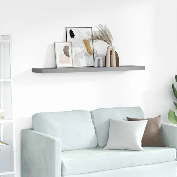 Étagère murale flottante gris 120x23,5x3,8 cm MDF