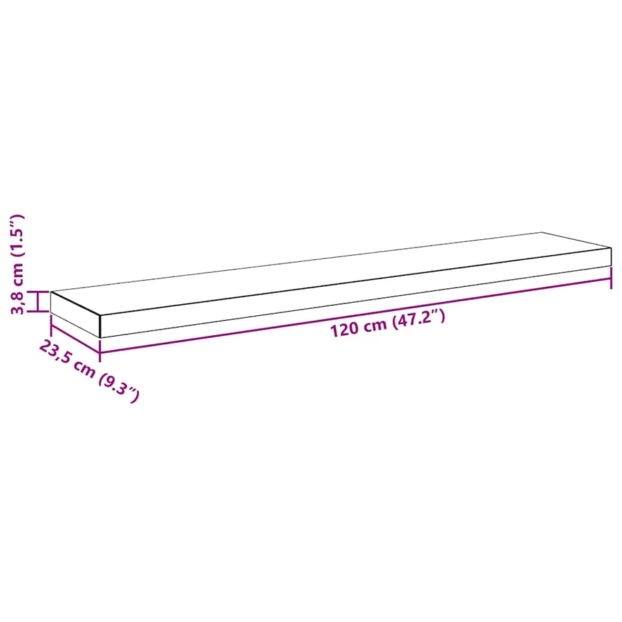 Étagère murale flottante gris 120x23,5x3,8 cm MDF - 14