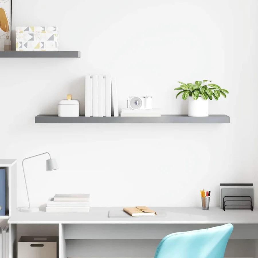 Étagère murale flottante gris 120x23,5x3,8 cm MDF - 3