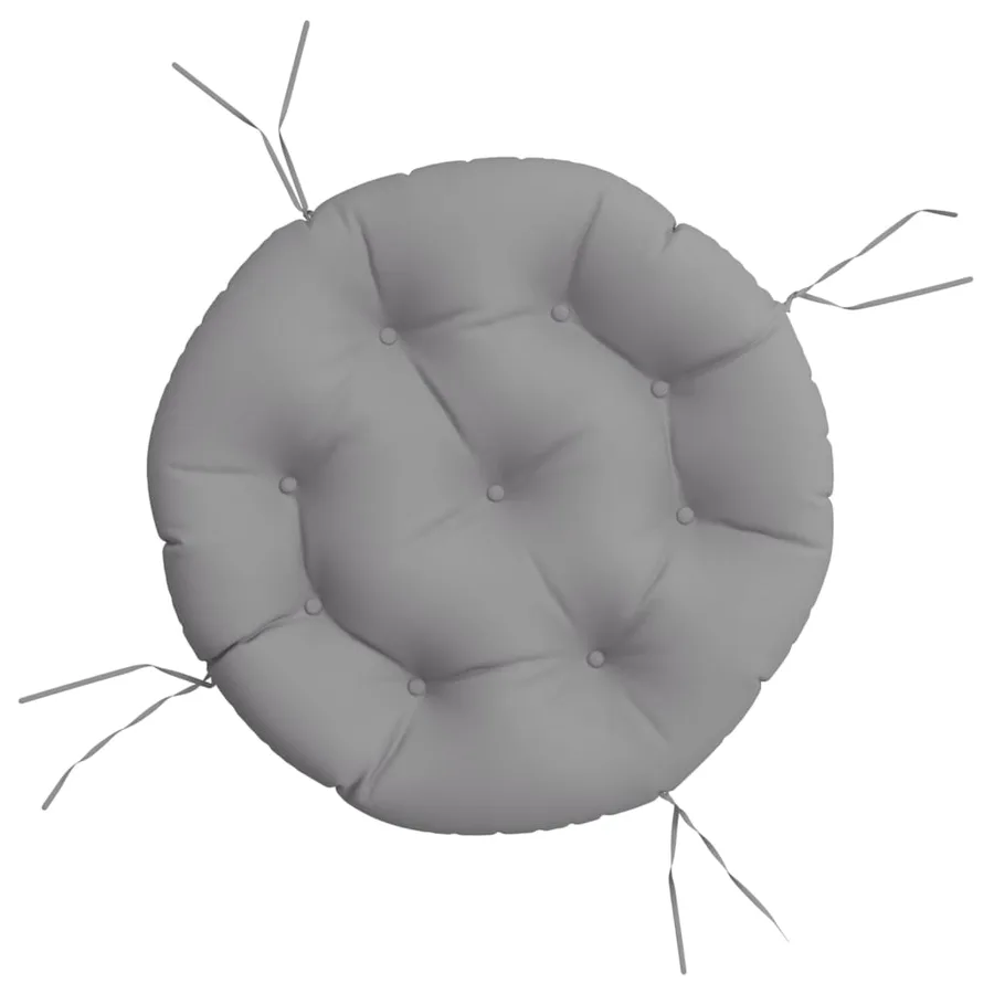 Coussin rond gris Ø 60 x11 cm tissu oxford - 2