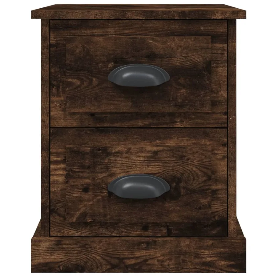 Table de chevet chêne fumé 39x39x47,5 cm bois d'ingénierie - 7