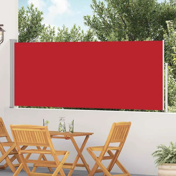 Auvent latéral rétractable de patio 120x500 cm Rouge