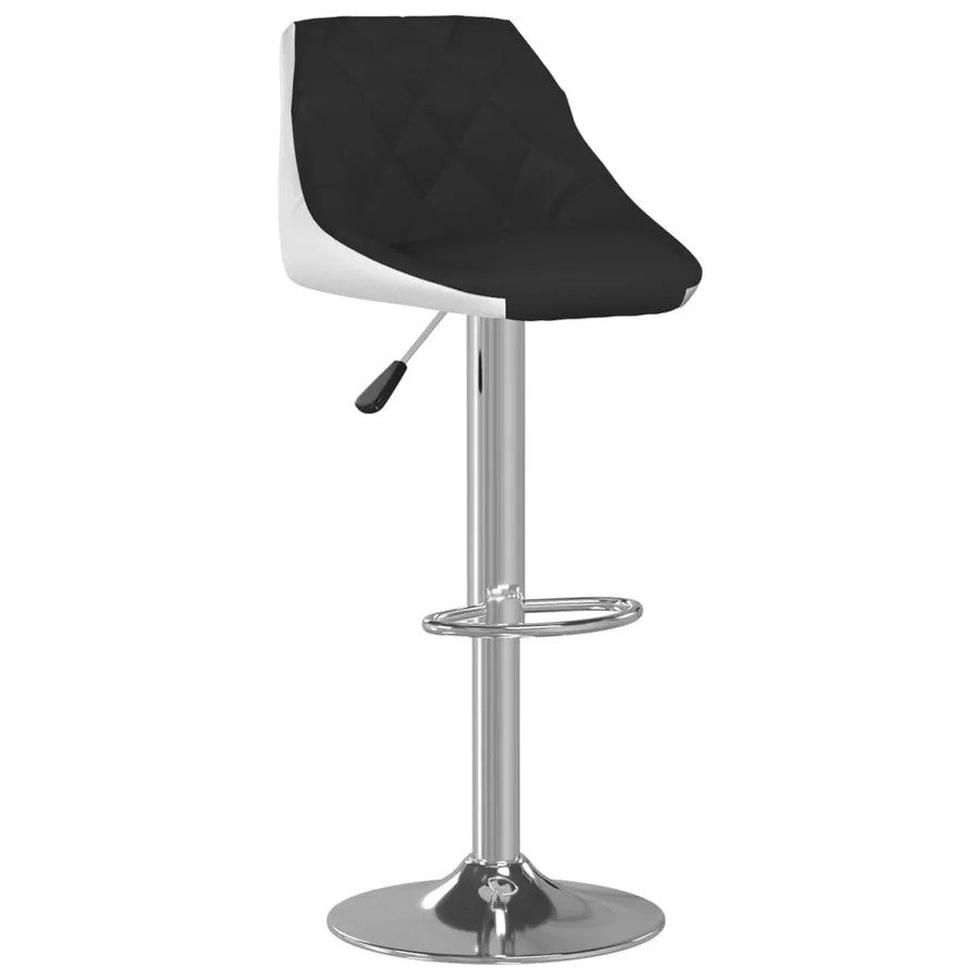 Tabourets de bar lot de 2 noir et blanc similicuir - 3