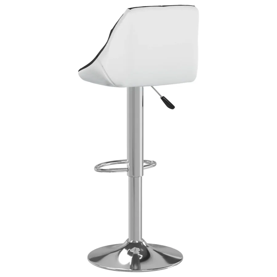 Tabourets de bar lot de 2 noir et blanc similicuir - 6