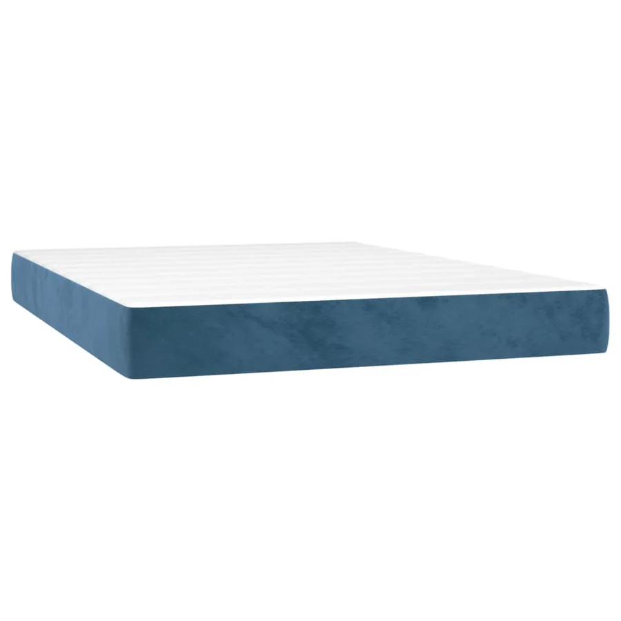 Matelas de lit à ressorts ensachés fermeté moyenne Bleu foncé 140x200x20 cm - 2
