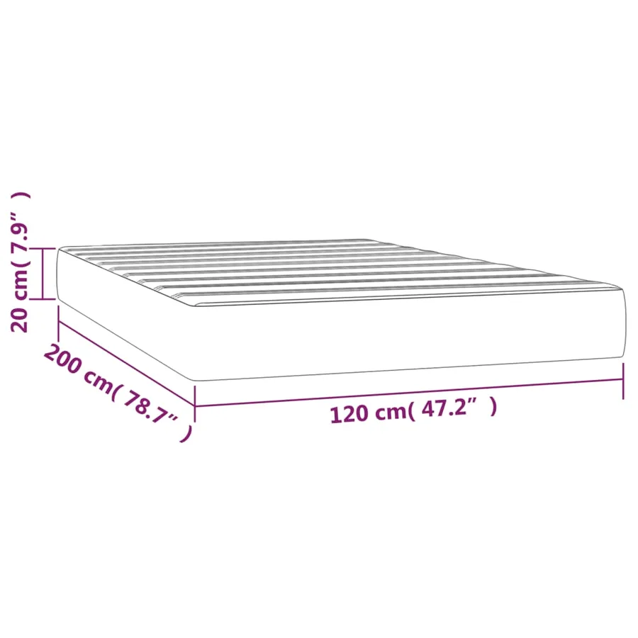Matelas de lit à ressorts ensachés fermeté moyenne Blanc 120x200x20 cm - 7