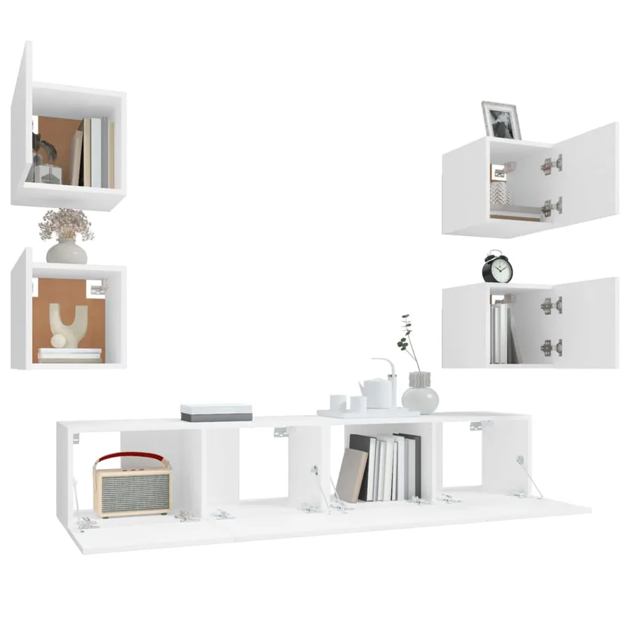 Ensemble de meubles TV 6 pcs Blanc Bois d'ingénierie - 10