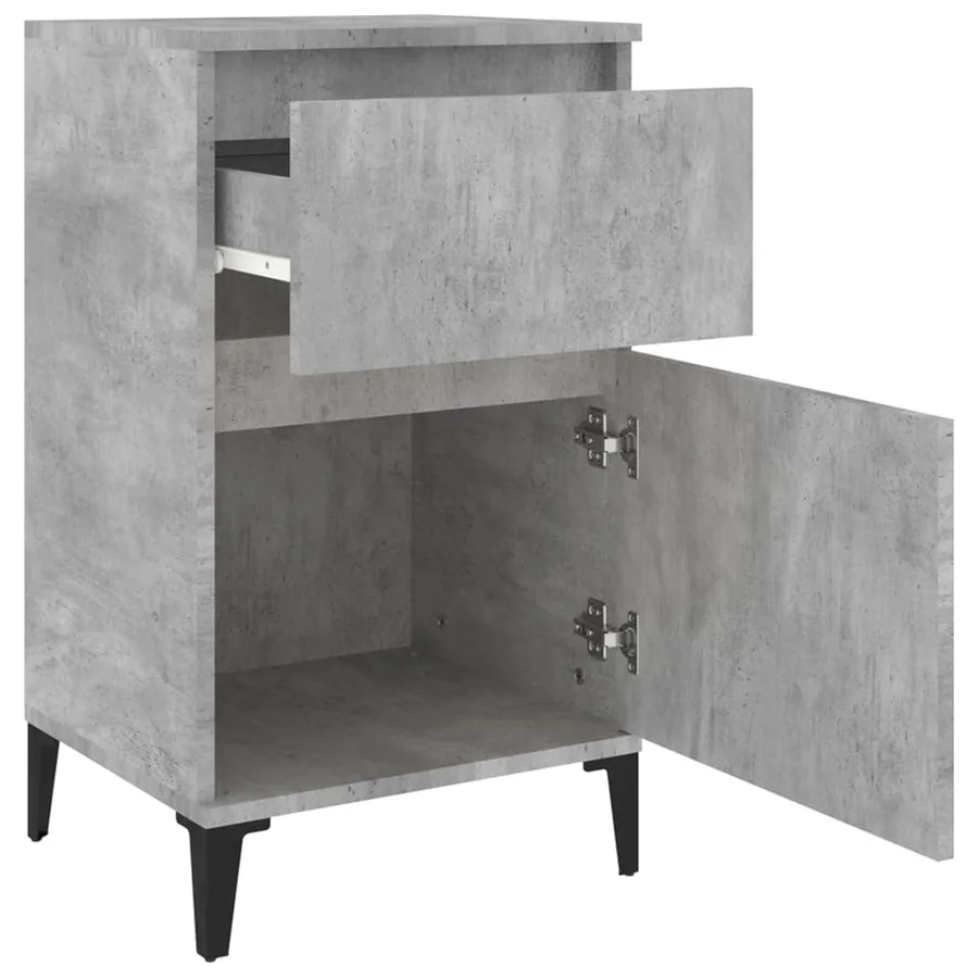 Table de chevet gris béton 40x35x70 cm - 8