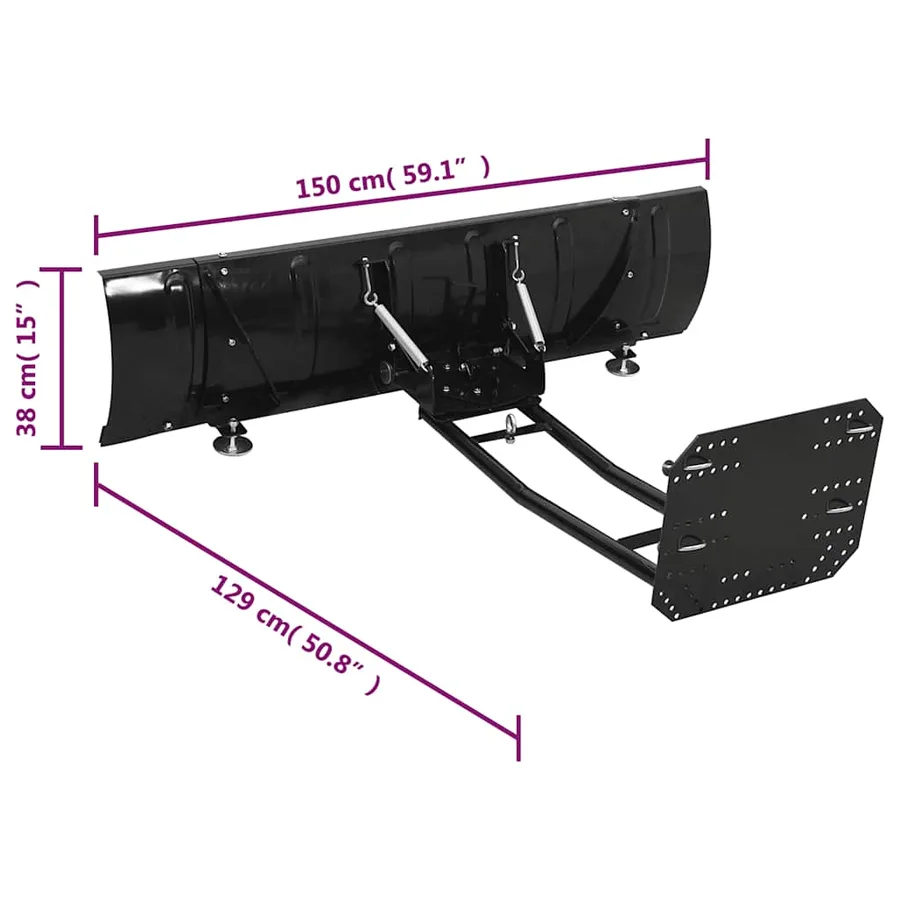Chasse-neige pour VTT 150x38 cm Noir - 10