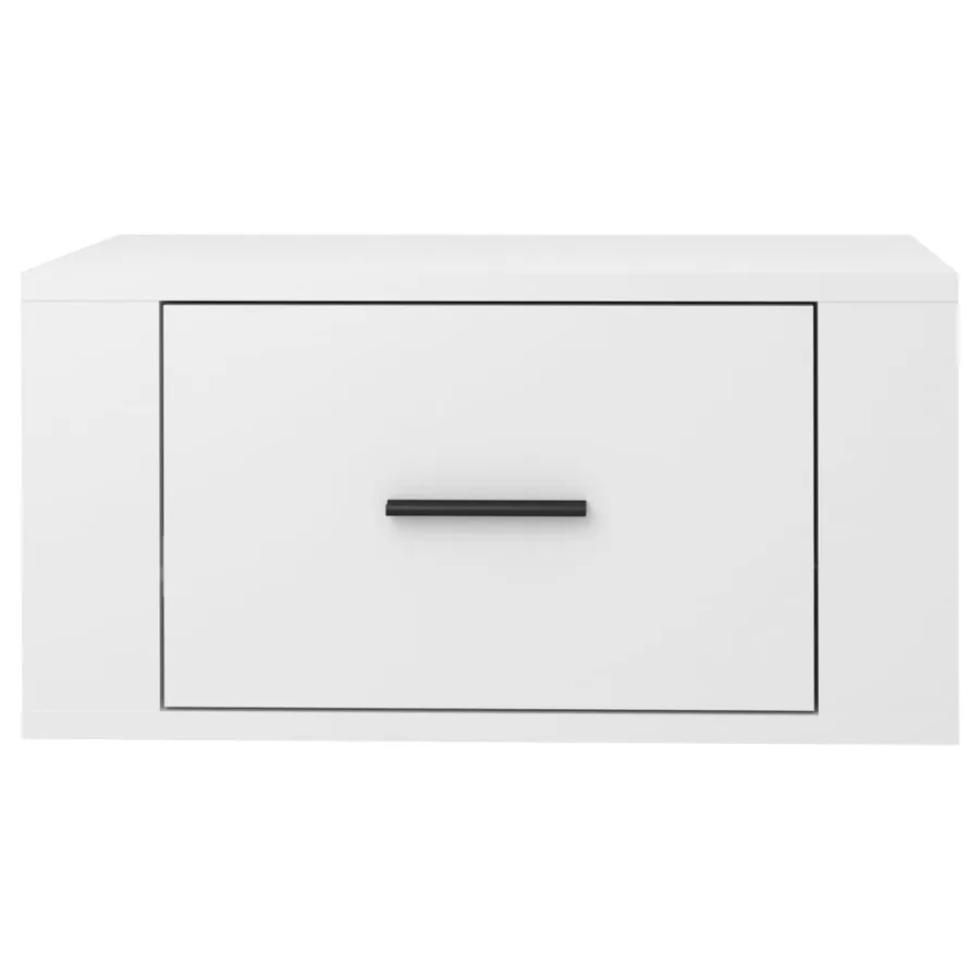 Tables de chevet murales 2 pcs Blanc brillant 50x36x25 cm - 7