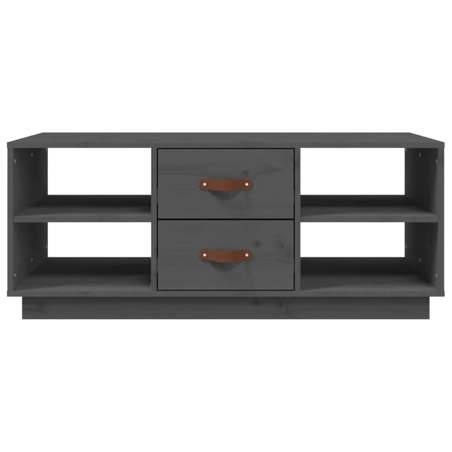 Table basse Gris 100x50x41 cm Bois massif de pin - 5