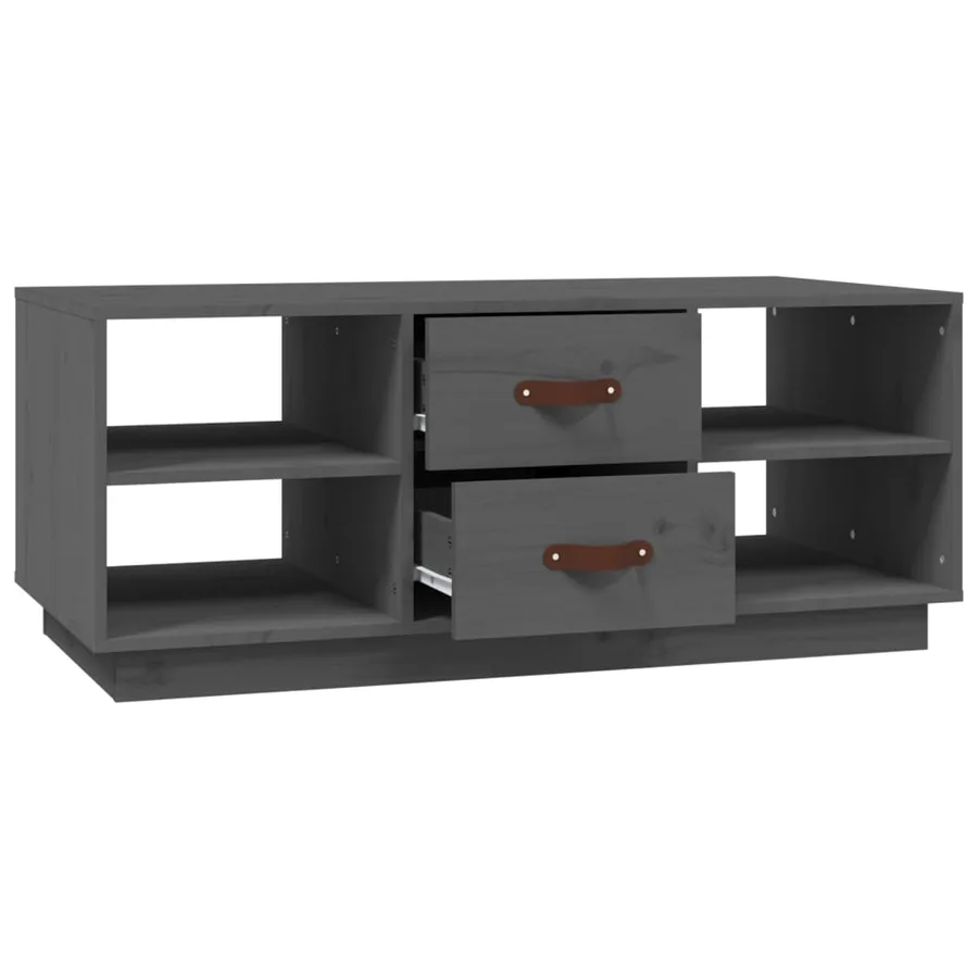 Table basse Gris 100x50x41 cm Bois massif de pin - 6