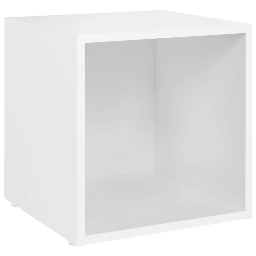 Meubles TV 2 pcs Blanc 37x35x37 cm Bois d’ingénierie - 3