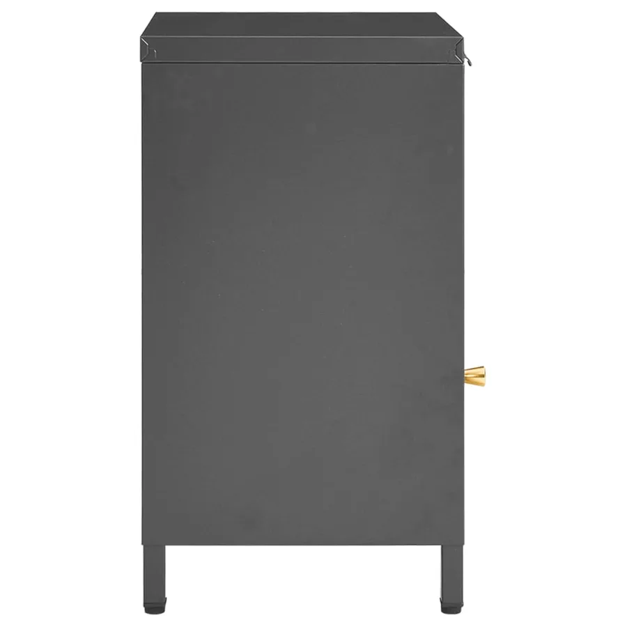 Tables de chevet 2 pcs Anthracite 40x30x54,5 cm Acier et verre - 5