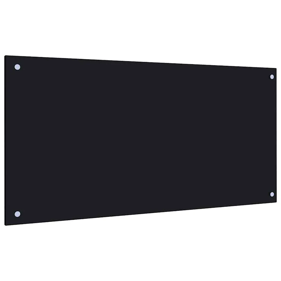 Dosseret de cuisine Noir 100x50 cm Verre trempé - 5