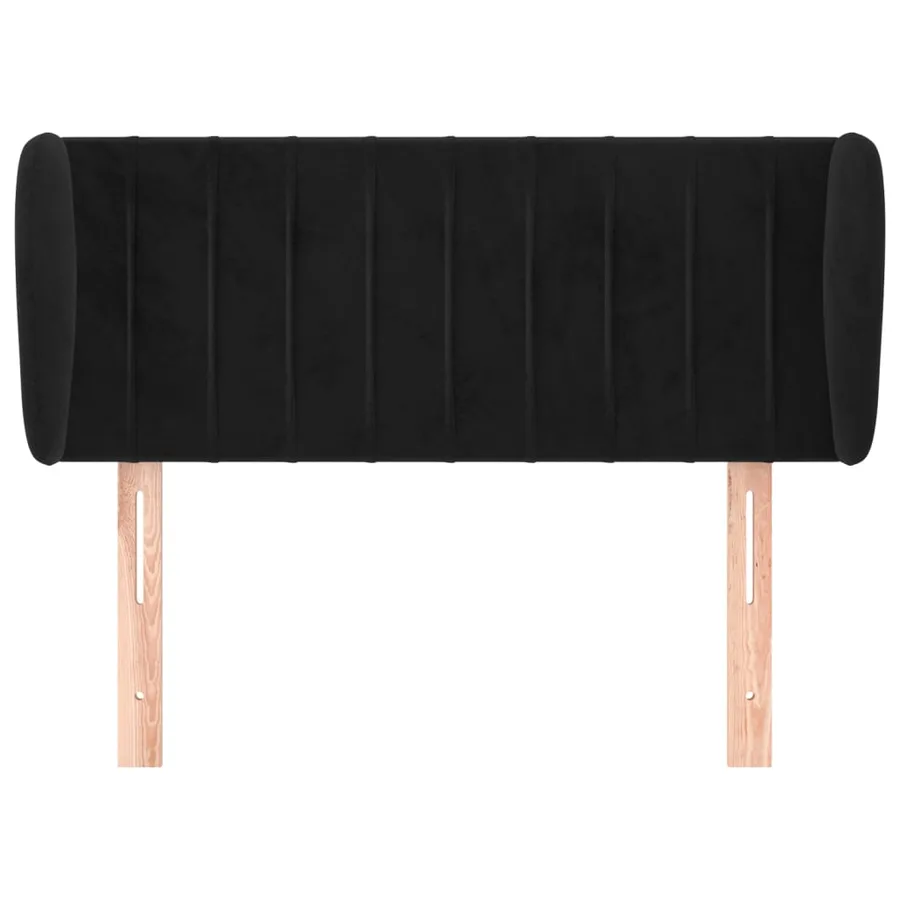 Tête de lit avec oreilles Noir 83x23x78/88 cm Velours - 3