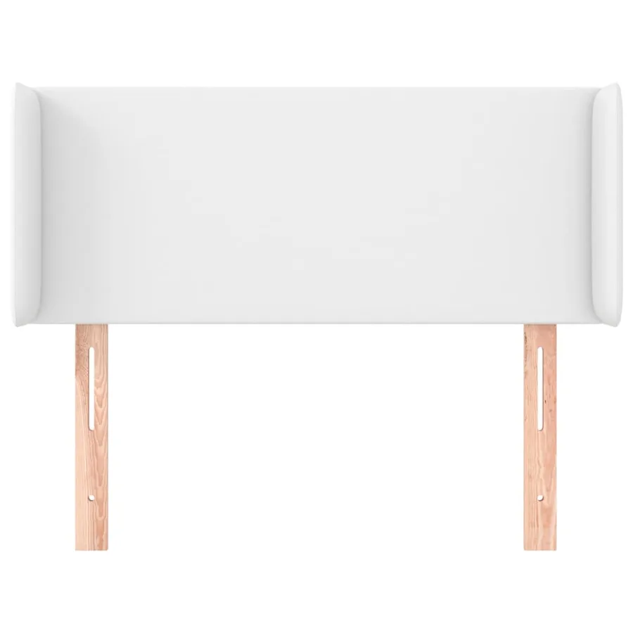 Tête de lit avec oreilles Blanc 93x16x78/88 cm Similicuir - 3