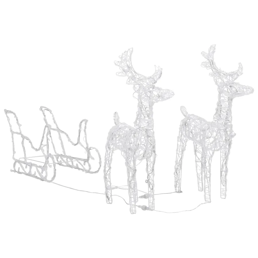 Décoration de Noël Rennes et traîneau 320 LED Acrylique - 4