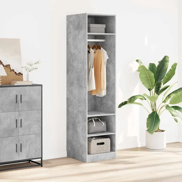 Garde-robe Gris béton 50x50x200 cm Bois d'ingénierie