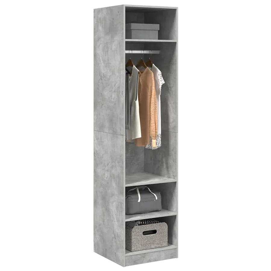 Garde-robe Gris béton 50x50x200 cm Bois d'ingénierie - 3