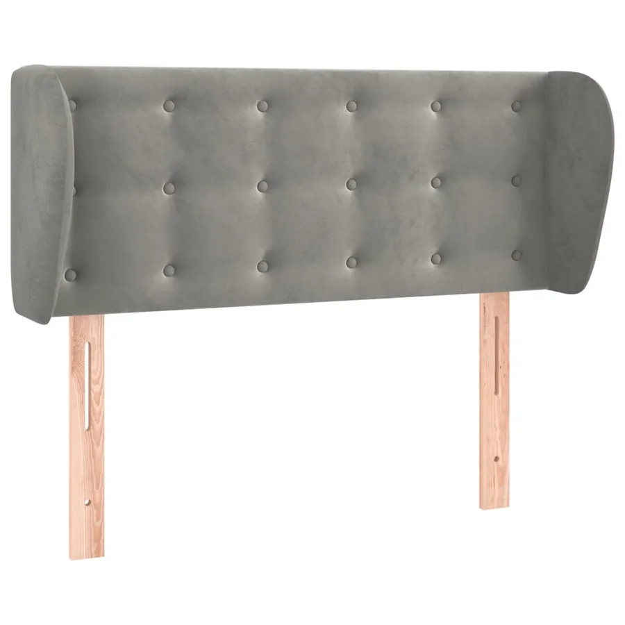 Tête de lit avec oreilles Gris clair 83x23x78/88 cm Velours - 2