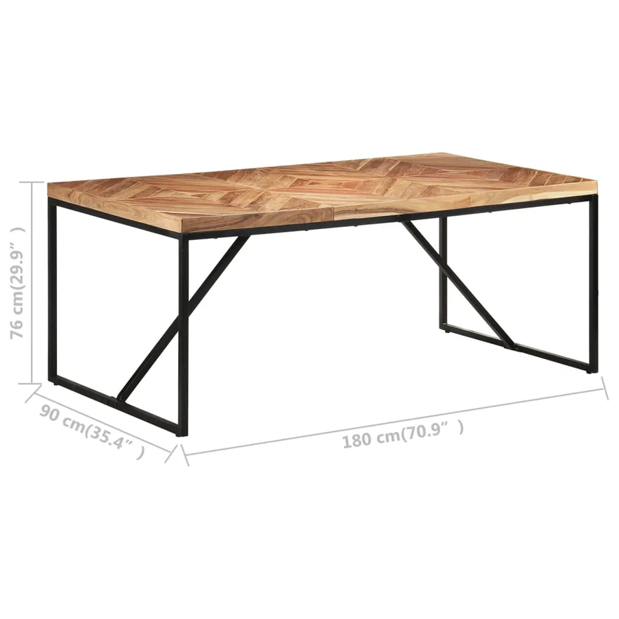 Table à dîner 180x90x76 cm Bois massif d'acacia et de manguier - 7