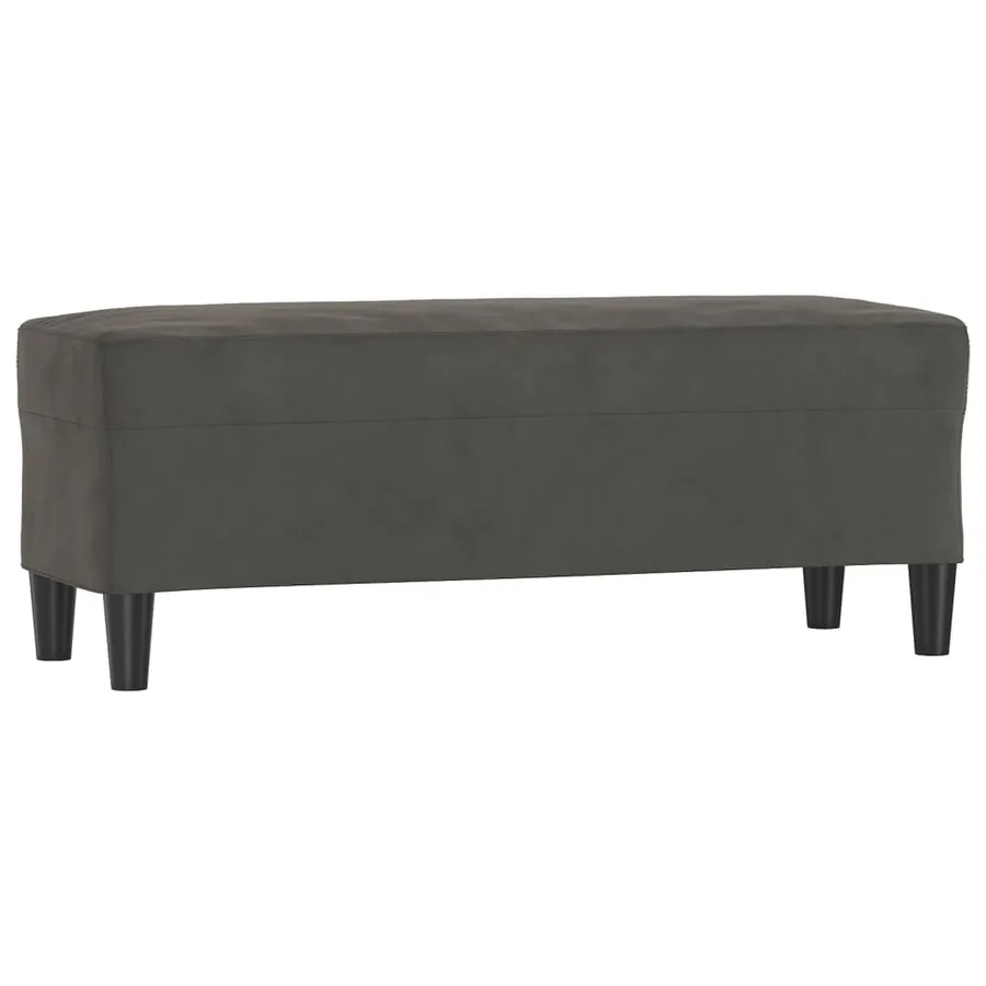 Banc Gris foncé 100x35x41 cm Velours - 2