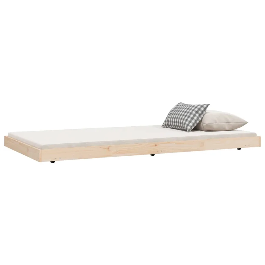 Cadre de lit sans matelas 100x200 cm bois massif de pin - 3