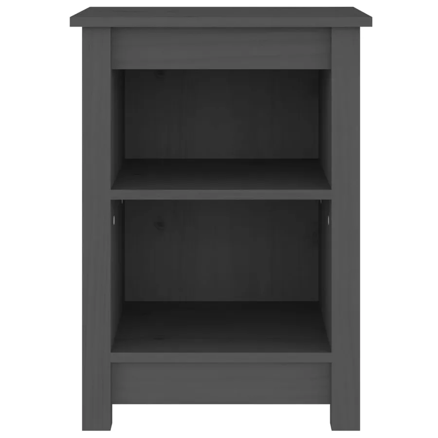 Tables de chevet 2 pcs Gris 40x35x55 cm Bois de pin solide - 4